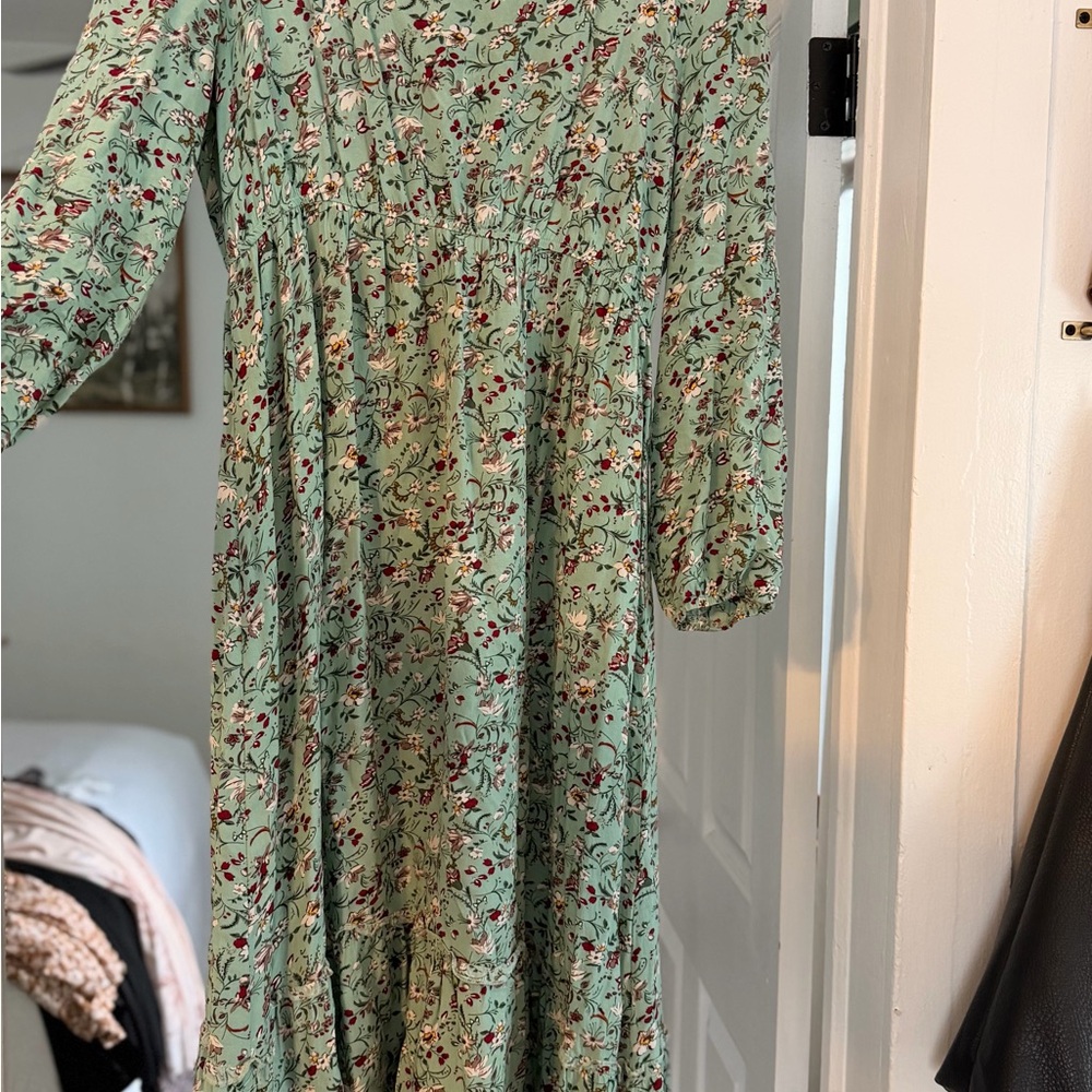 Floral Green Dress